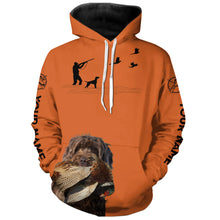 Load image into Gallery viewer, Pudelpointer Dog Pheasant Hunting Custom name Orange Shirts for Upland hunters FSD3955
