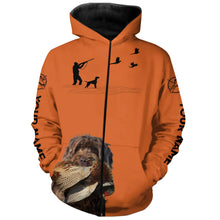 Load image into Gallery viewer, Pudelpointer Dog Pheasant Hunting Custom name Orange Shirts for Upland hunters FSD3955