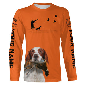 Irish Red & White Setter Dog Pheasant Hunting Custom name Orange Shirts for Upland hunters FSD3956