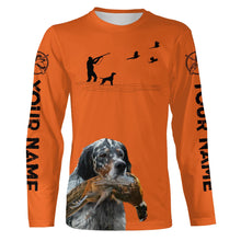 Load image into Gallery viewer, Llewellin Setter Dog Pheasant Hunting Custom name Orange Shirts for Upland hunters FSD4021