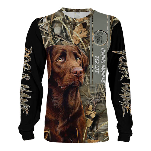 Hunting Dog Chocolate Labs Duck Hunting Bird Dog Hunter Custom Name 3D All Over Print Shirts Personalized Hunting Gifts FSD2012