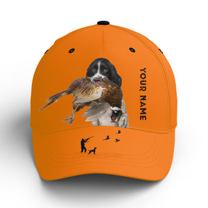 Hunting Dogs Pheasant Hunting Blaze Orange Custom Name Hat for Men, Choose hunting dog breeds FSD3967