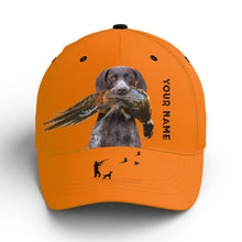 Load image into Gallery viewer, Hunting Dogs Pheasant Hunting Blaze Orange Custom Name Hat for Men, Choose hunting dog breeds FSD3967