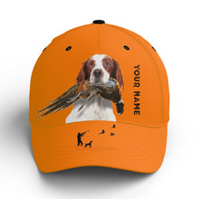 Load image into Gallery viewer, Hunting Dogs Pheasant Hunting Blaze Orange Custom Name Hat for Men, Choose hunting dog breeds FSD3967