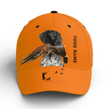 Load image into Gallery viewer, Hunting Dogs Pheasant Hunting Blaze Orange Custom Name Hat for Men, Choose hunting dog breeds FSD3967