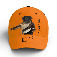 Load image into Gallery viewer, Hunting Dogs Pheasant Hunting Blaze Orange Custom Name Hat for Men, Choose hunting dog breeds FSD3967