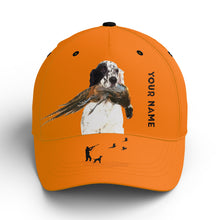 Load image into Gallery viewer, Hunting Dogs Pheasant Hunting Blaze Orange Custom Name Hat for Men, Choose hunting dog breeds FSD3967