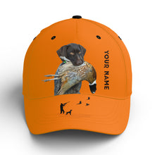 Load image into Gallery viewer, Hunting Dogs Pheasant Hunting Blaze Orange Custom Name Hat for Men, Choose hunting dog breeds FSD3967