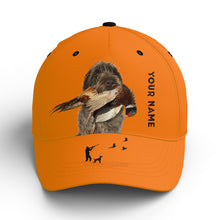 Load image into Gallery viewer, Hunting Dogs Pheasant Hunting Blaze Orange Custom Name Hat for Men, Choose hunting dog breeds FSD3967