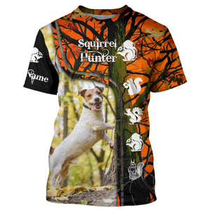 Squirrel Hunting Dogs Russell Terrier orange camo Custom Name 3D All over print Shirts, hunting gifts FSD3859