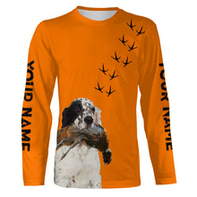 Load image into Gallery viewer, English setter Dog Pheasant Hunting Blaze Orange custom Name Hunting Hoodie, T-shirt FSD3972