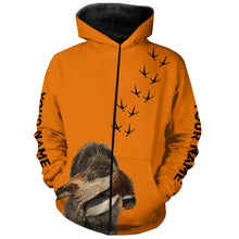 Load image into Gallery viewer, Wirehaired Pointing Griffon Dog Pheasant Hunting Blaze Orange custom Name Hunting Hoodie, T-shirt FSD3974