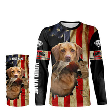 Load image into Gallery viewer, Bird Dog Labs red Labrador Pheasant hunting American flag Custom Name Shirts, gifts for dog owners FSD3802