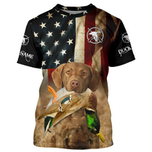 Load image into Gallery viewer, Best Duck Hunting Dog Chesapeake Bay Retriever American flag 3D All over printed Shirts FSD3863