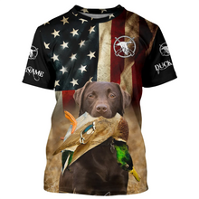 Load image into Gallery viewer, Best Duck Hunting Dogs chocolate Labrador Retriever American flag 3D All over printed Shirts FSD3865