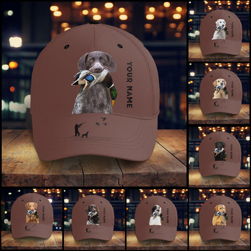 Waterfowl Duck Hunting custom name Hat for Men with many Duck dog breeds to choose FSD4006