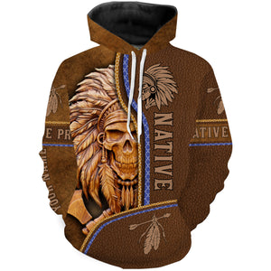 Native Pride Native American Skull Custom Name All over Print Shirts, Long sleeves, Hoodie - Personalized Gifts FSD2315