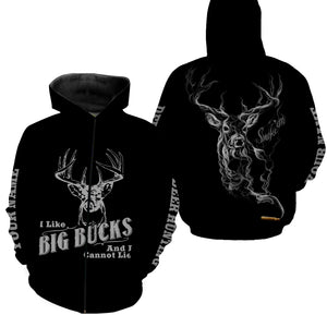 Smoke em Deer Hunting "I like big bucks and I cannot lie" Custom Name Hunting Shirts for Men, Women and Kid FSD2337