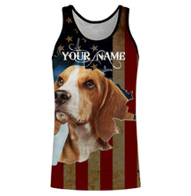 Load image into Gallery viewer, Beagle American Flag Patriotic Customize Name 3D shirt, Beagle Hunting dog lovers gift FSD3476