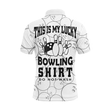 Load image into Gallery viewer, Funny Bowling Shirt for Men Custom Name Lucky Bowling Shirt Polo Short Sleeve Bowler Jersey NBP111