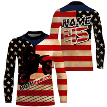 Load image into Gallery viewer, Motocross Jersey UPF30+  Personalized Patriotic MX Riding Shirt American Off-Road Adult&amp;Kid Jersey| NMS730