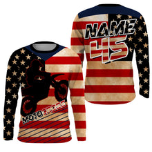 Load image into Gallery viewer, Motocross Jersey UPF30+  Personalized Patriotic MX Riding Shirt American Off-Road Adult&amp;Kid Jersey| NMS730