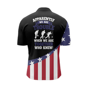 American Flag Bowling Shirt for Men Custom Bowling Jersey Funny Patriots Bowlers League Quarter-Zip NBZ150