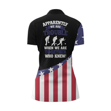 Load image into Gallery viewer, American Flag Bowling Shirt for Women Custom Bowling Jersey Funny Patriot Ladies League Quarter-Zip NBZ150