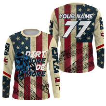 Load image into Gallery viewer, Kid&amp;Adult Custom Motocross Jersey UPF30+ American Flag Dirt Bike MX Racing Dirt More Ride More NMS1153