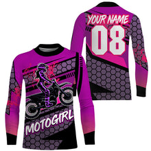 Load image into Gallery viewer, MotoGirl Custom Motocross Jersey Women Girls Biker Dirt Bike Shirt Long Sleeves NMS1331