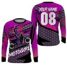 Load image into Gallery viewer, MotoGirl Custom Motocross Jersey Women Girls Biker Dirt Bike Shirt Long Sleeves NMS1331