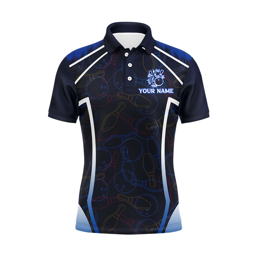 Custom Bowling Shirt for Men, Funny Blue Bowling Jersey Your Ball Will Be Right Back Polo Shirt NBP172