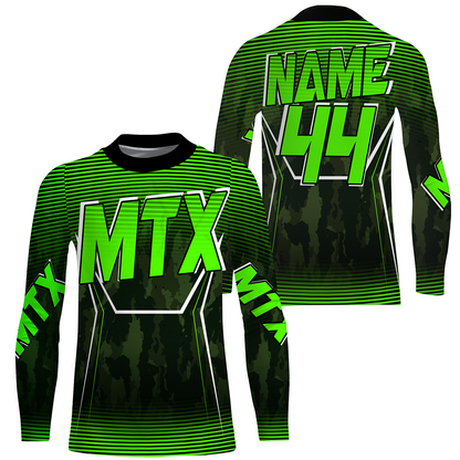 Personalized MTX Jersey UPF30+, Motorcycle Dirt Bike Motocross Racing Off-Road Riders Racewear| NMS430