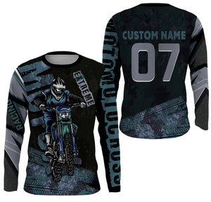 Personalized Motocross Jersey UPF 30+, Extreme Motocross Racing Shirt, Off-Road Long Sleeves Adult & Kid| NMS678