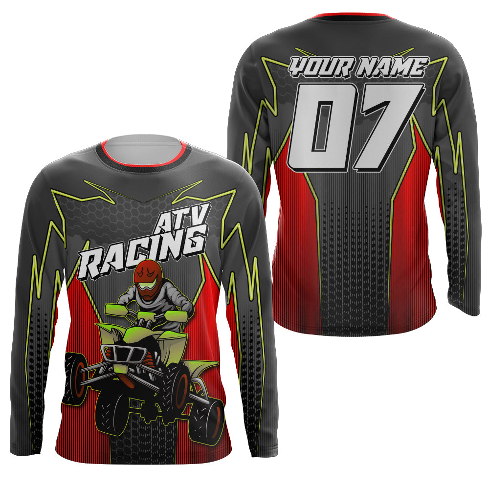 Personalized Quad Bike Shirt UPF30+ ATV Motocross Racing Jersey Adult Youth Xtreme Off-road NMS1359