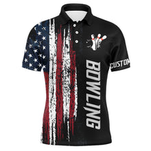 Load image into Gallery viewer, American Flag Bowling Shirt for Men Custom Bowling Jersey for Team Patriots Bowlers Polo Shirt NBP149