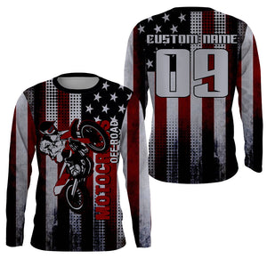 Custom Motocross Jersey UPF30+ Patriotic Dirt Bike Shirt Off-road MX Racing Adult & Youth NMS1326