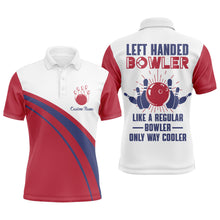 Load image into Gallery viewer, Left Handed Bowler Custom Polo Bowling Shirt for Men, Red &amp; White Bowling Jersey 3D Print NBP137