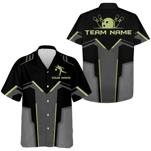 Custom Team Name Hawaiian Bowling Shirt for Men Women Bowlers, Bowling Jersey Short Sleeve 3D Print NBH28