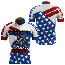 Load image into Gallery viewer, American Flag Mens Cycling Jersey - Retirement Plan on Cycling, Funny Bicycle Shirt Custom Name NMS859