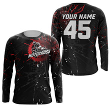 Load image into Gallery viewer, Custom Motocross Jersey Youth Men UPF30+ Black Dirt Bike Shirt MX Racing Off-road Motorcycle Shirt NMS1404