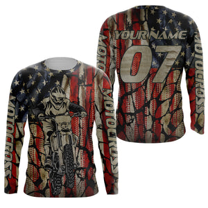 Personalized Patriotic MX Jersey UPF30+ Adult&Kid Motocross Racing American Biker Motorcycle US Jersey| NMS718