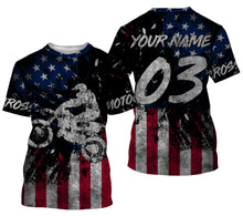 Load image into Gallery viewer, Patriotic Motocross Jersey Personalized Racing Shirt UPF30+ Adult&amp;Kid American MX Racing Motorcycle| NMS721