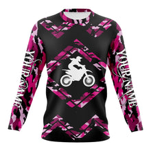 Load image into Gallery viewer, Pink Camo Girl Motocross Jersey Personalized Female Rider Shirt Motorcycle Women Jersey| NMS496