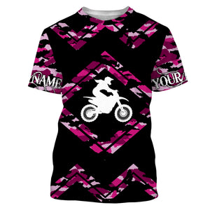 Pink Camo Girl Motocross Jersey Personalized Female Rider Shirt Motorcycle Women Jersey| NMS496