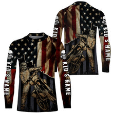 Load image into Gallery viewer, Personalized Racing Jersey UPF30+ UV Protect American Flag Dirt Bike Rider Motorcycle Racewear| NMS406