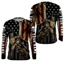 Load image into Gallery viewer, Personalized Racing Jersey UPF30+ UV Protect American Flag Dirt Bike Rider Motorcycle Racewear| NMS406