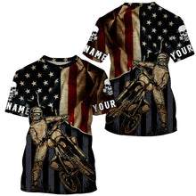 Load image into Gallery viewer, Personalized Racing Jersey UPF30+ UV Protect American Flag Dirt Bike Rider Motorcycle Racewear| NMS406