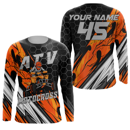 Custom ATV Motocross Jersey Youth Men UPF30+ Quad Bike Shirt Extreme MX Racing Offroad Long Sleeve NMS1428
