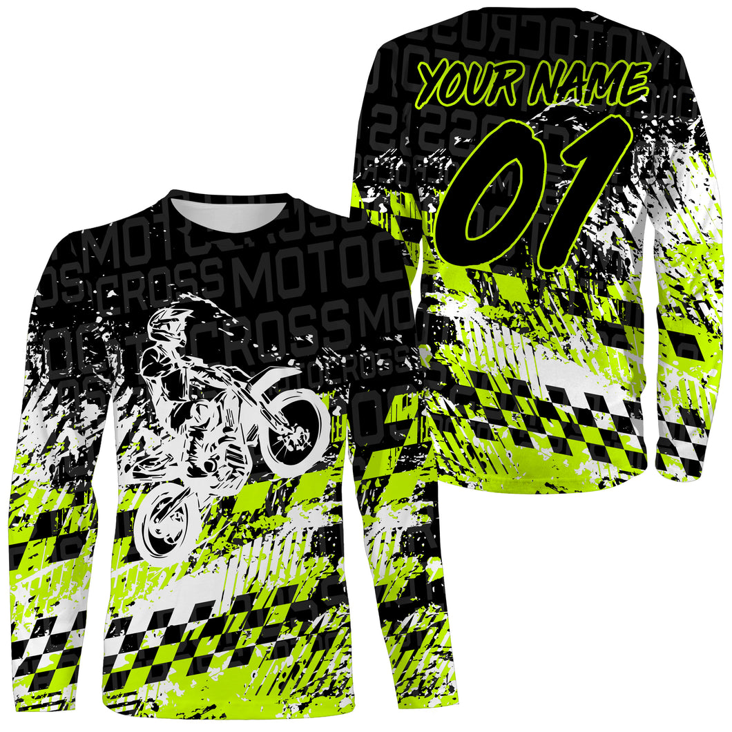 Personalized Motocross Jersey Custom Number Tire Track Motorcycle Shirt Off-Road Dirt Bike Racing| NMS550